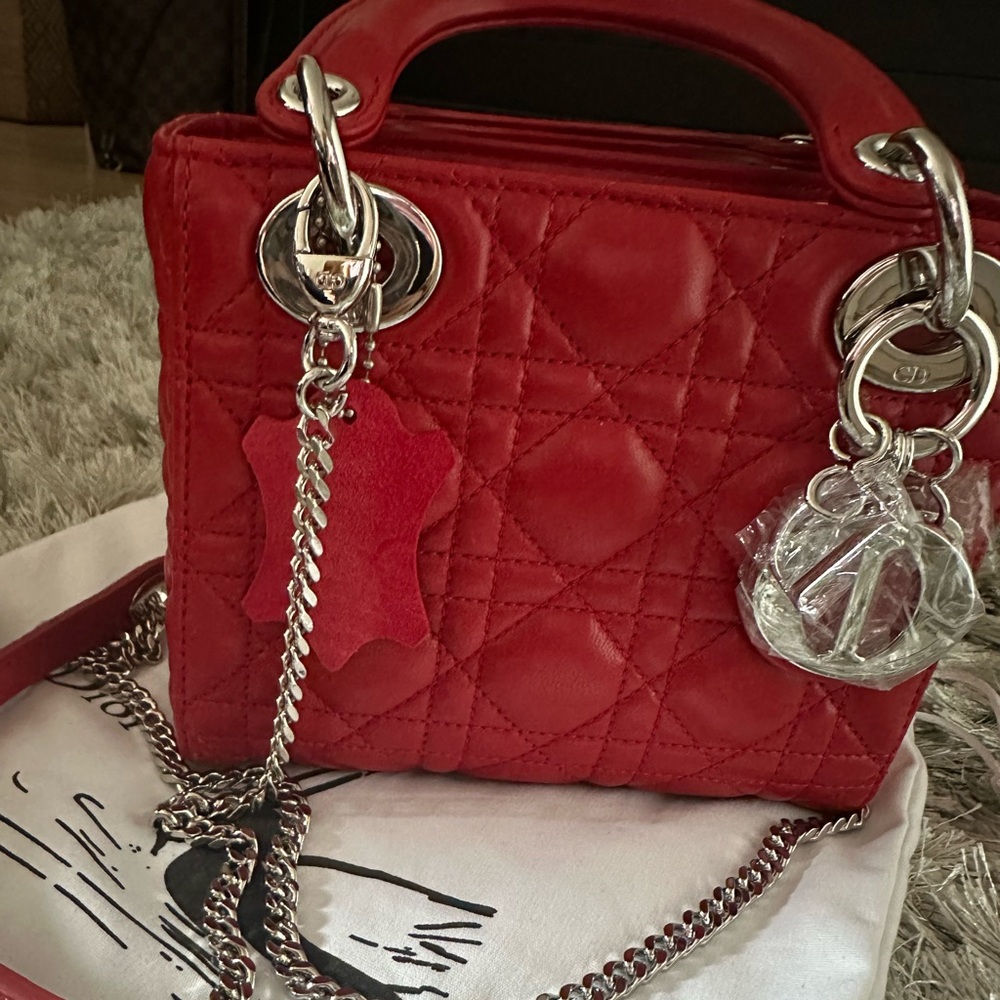 Red Quilted Chain Bag